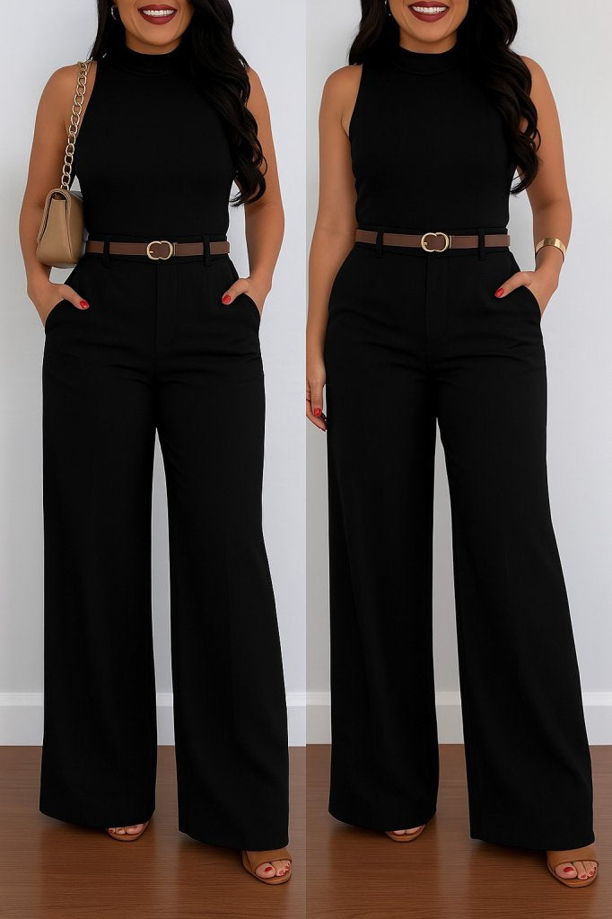 Mamo Siyah Cepli Krep Pantolon - Mamo kadın butik alt giyim