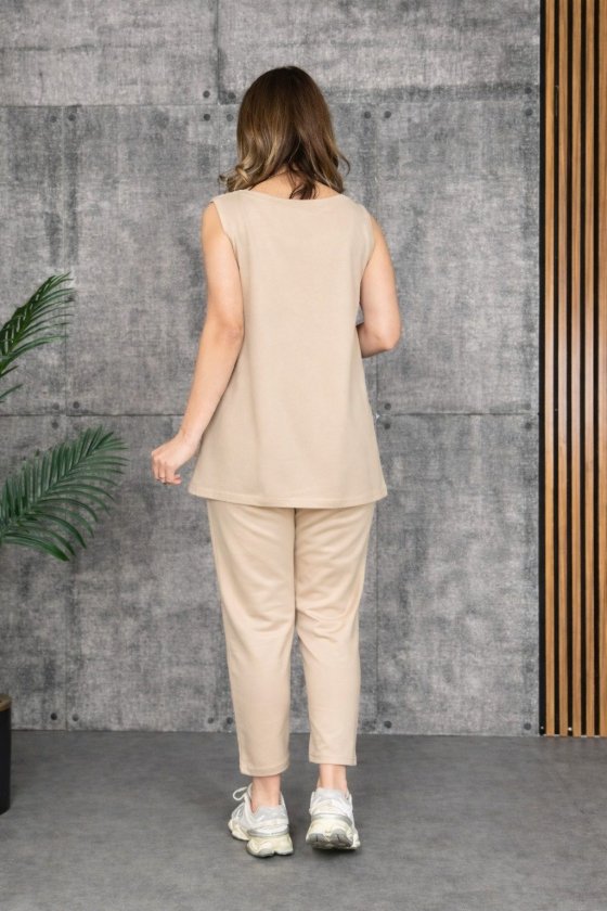 Mamo Bej Askılı Viskon Takım - Mamo kadın butik takım