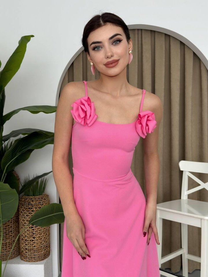 Mamo Pembe Askılı Elbise - Mamo kadın butik elbise