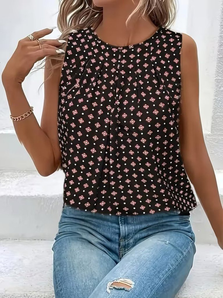 Mamo Siyah Askılı Desenli Bluz - Mamo kadın butik bluz