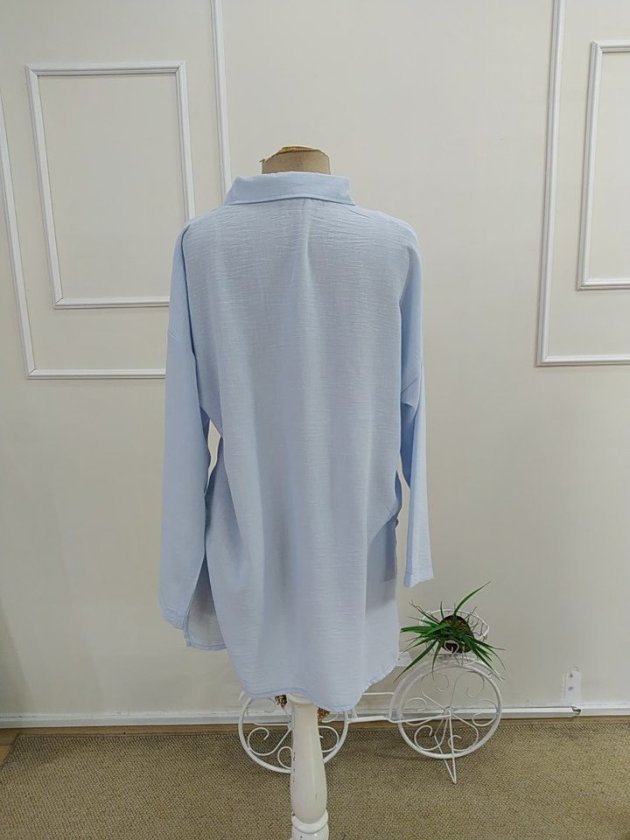 Mamo Mavi Şık Bluz - Mamo kadın butik bluz