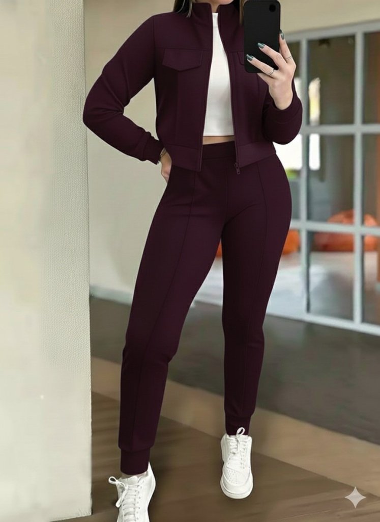 Mamo Bordo İkili Takım - Mamo kadın butik takım