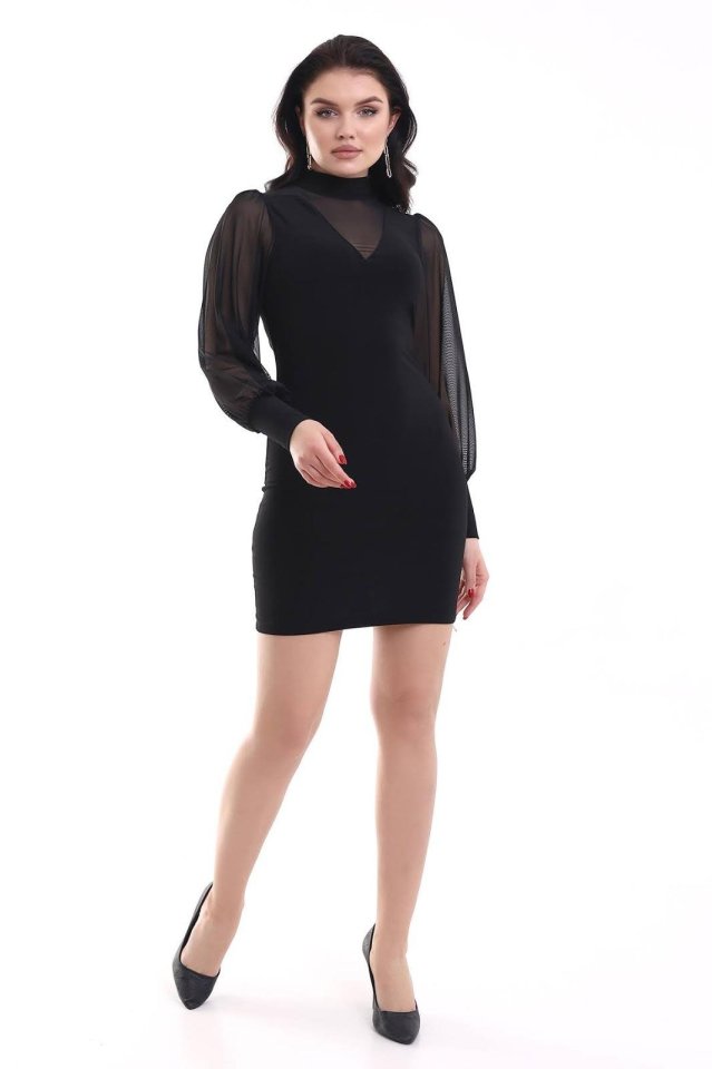 Mamo Siyah Mini Elbise - Mamo kadın butik elbise