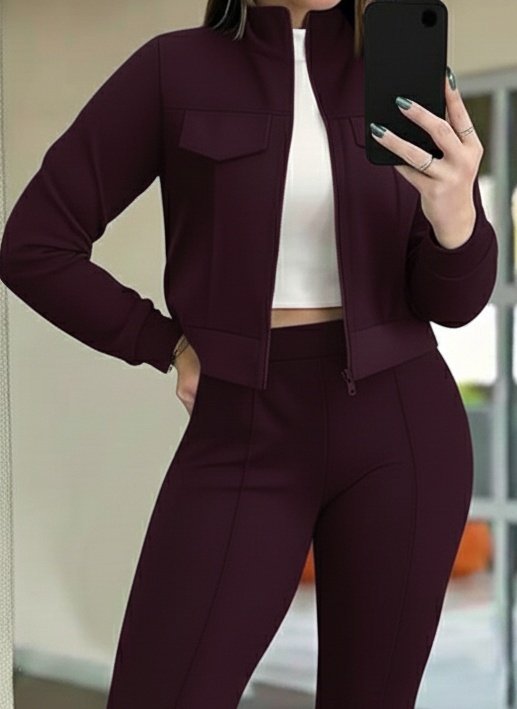 Mamo Bordo İkili Takım - Mamo kadın butik takım