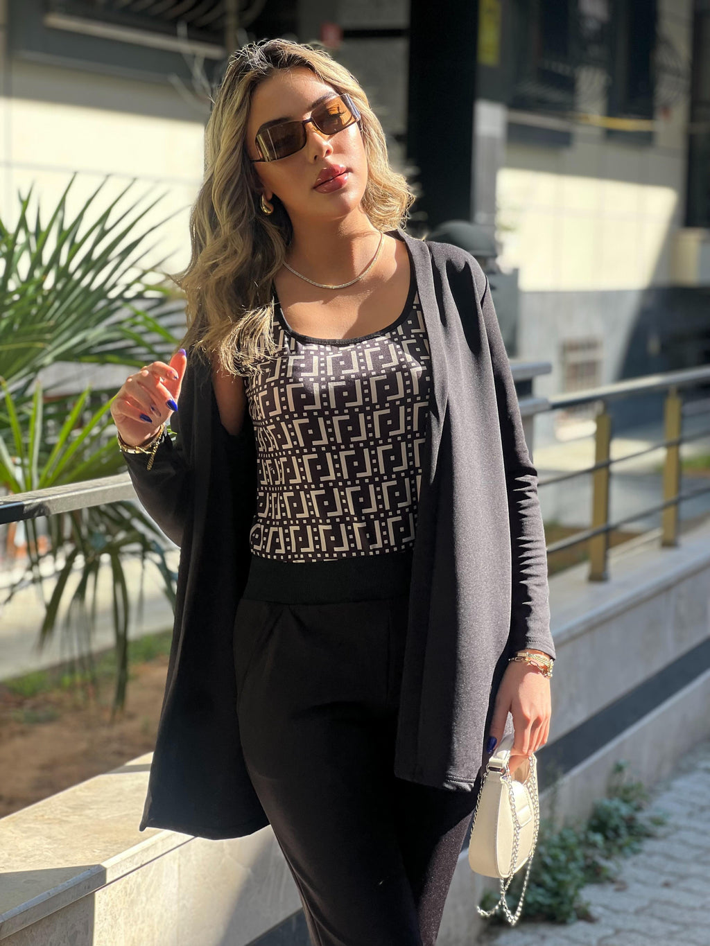 Mamo Siyah Krep Takım - Mamo kadın butik takım
