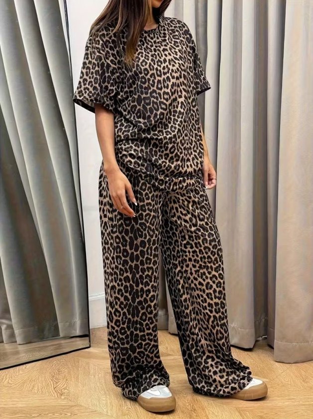 Mamo Leopar Desenli Takım - Mamo kadın butik takım