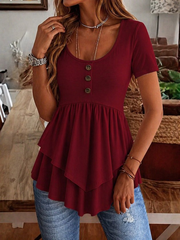 Mamo Bordo Sim Detaylı Viskon Bluz - Mamo kadın butik bluz