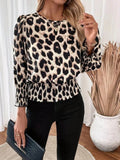 Mamo Leopar Desenli Bluz - Mamo kadın butik bluz