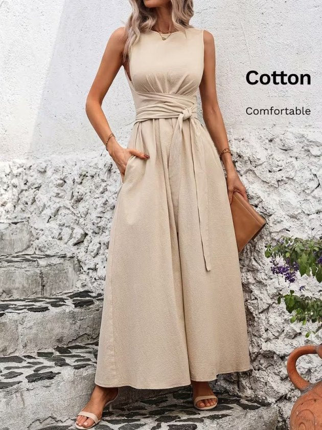 Mamo Bej Uzun Elbise - Mamo kadın butik elbise