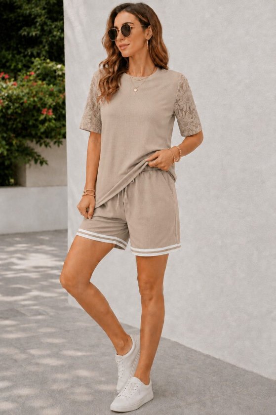 Mamo Bej İkili Takım - Mamo kadın butik takım