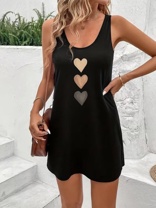 Mamo Siyah Mini Askılı Viskon Elbise - Mamo kadın butik elbise