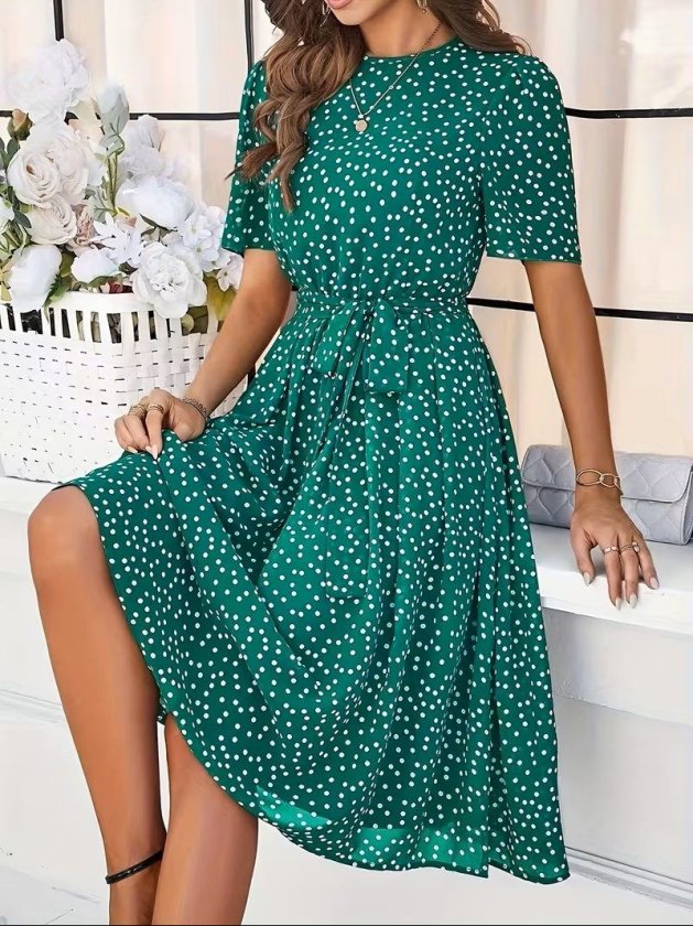 Mamo Yeşil Mini Elbise - Mamo kadın butik elbise