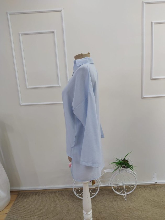 Mamo Mavi Şık Bluz - Mamo kadın butik bluz