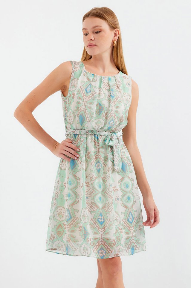 Mamo Mint Şifon Elbise - Mamo kadın butik elbise