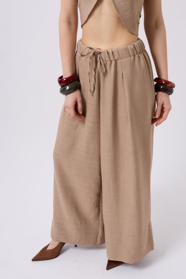 Mamo Vizon Keten Oversize Pantolon - Mamo kadın butik alt giyim