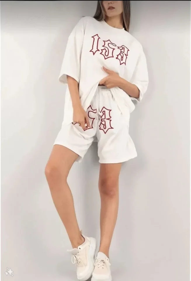 Mamo Beyaz İkili Takım - Mamo kadın butik takım