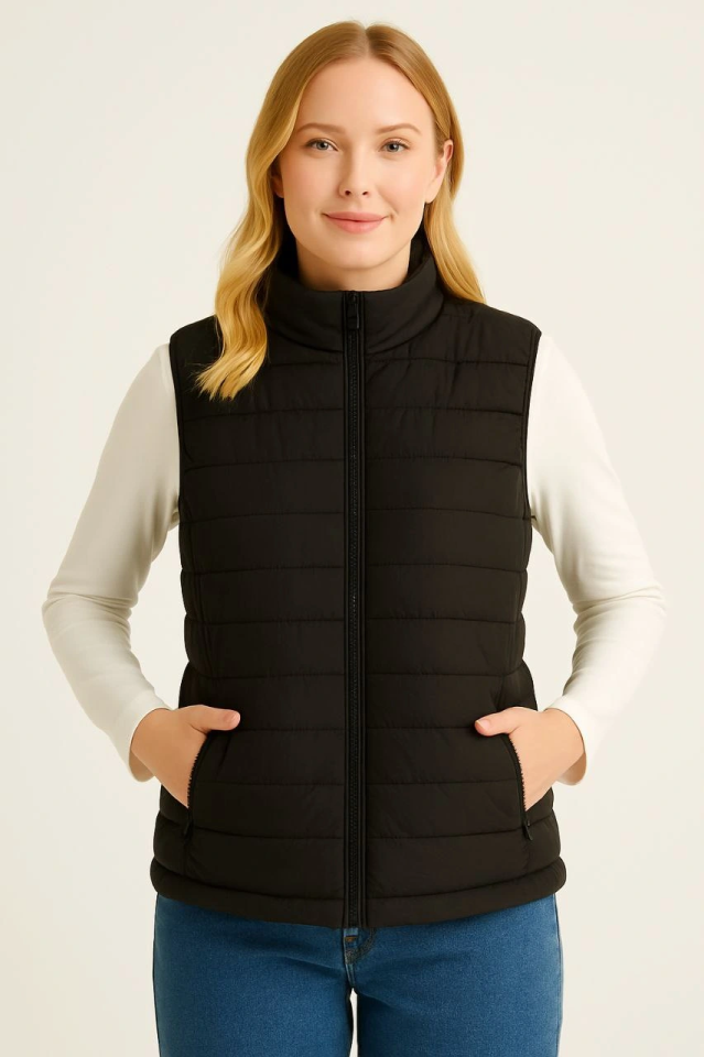 Mamo Siyah Cepli Yelek - Mamo kadın butik üst giyim