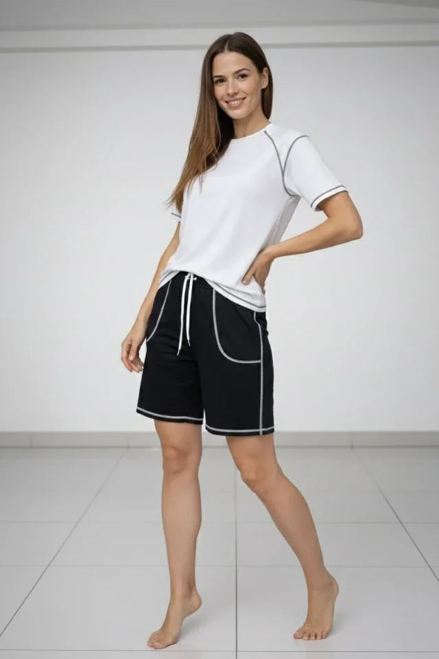 Mamo Beyaz İkili Takım - Mamo kadın butik takım
