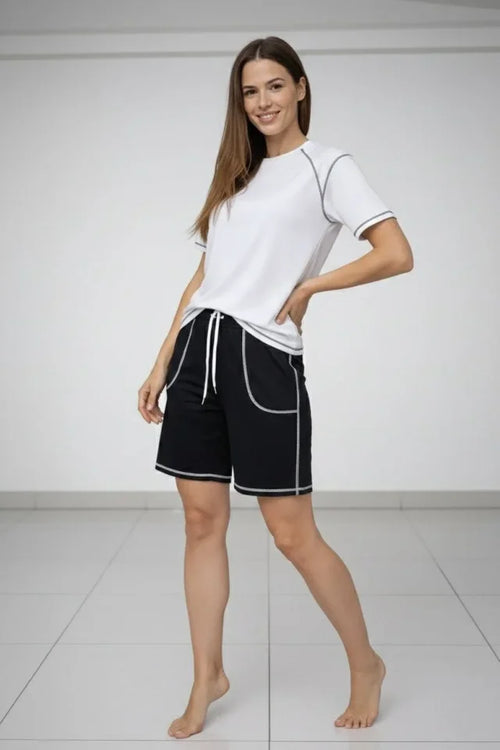 Mamo Beyaz İkili Takım - Mamo kadın butik takım