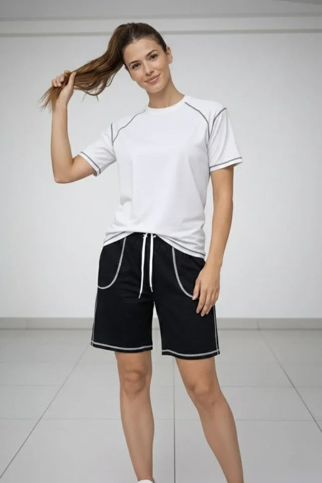 Mamo Beyaz İkili Takım - Mamo kadın butik takım