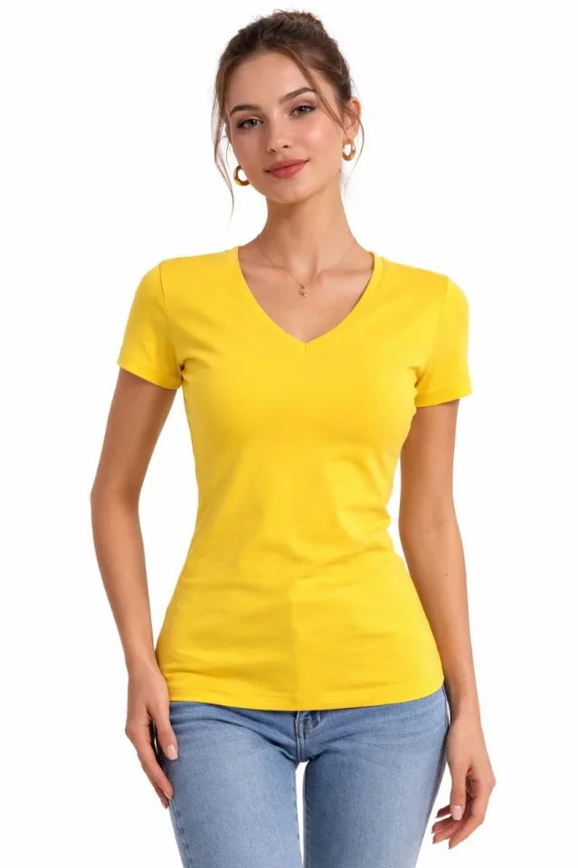 Mamo Sarı V Yaka Şort - Mamo kadın butik alt giyim
