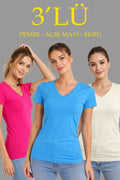 Mamo Çok Renkli V Yaka Şort - Mamo kadın butik alt giyim