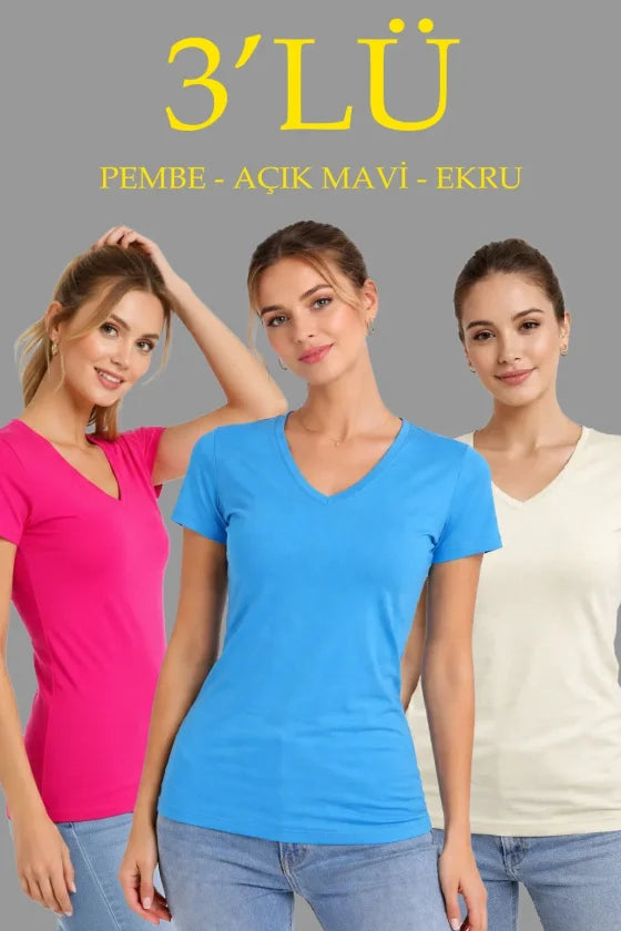 Mamo Çok Renkli V Yaka Şort - Mamo kadın butik alt giyim