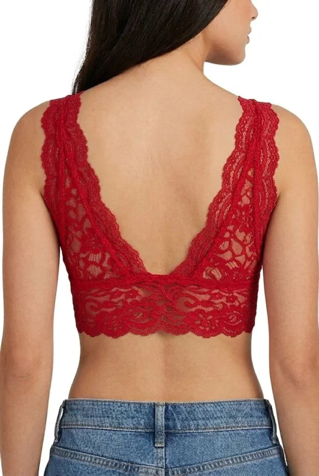 Mamo Kırmızı Dantel Detaylı Crop Üst - Mamo kadın butik üst giyim