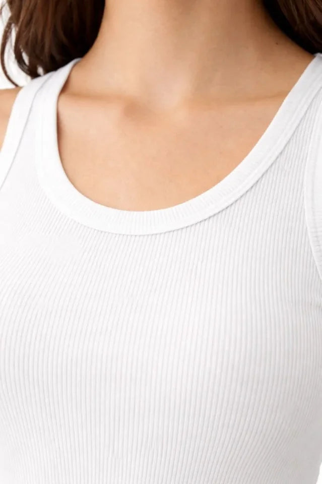 Mamo Beyaz Kaşkorse Fitilli Atlet - Mamo kadın butik üst giyim