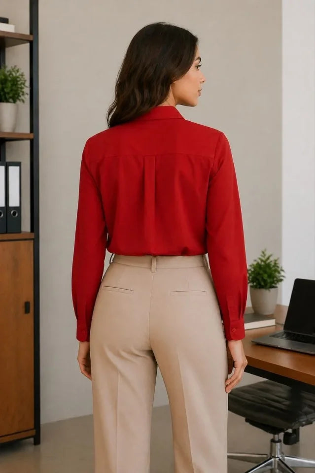 Mamo Kırmızı Gömlek - Mamo kadın butik üst giyim