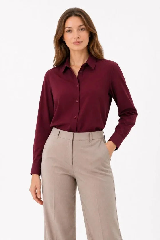 Mamo Bordo Gömlek - Mamo kadın butik üst giyim