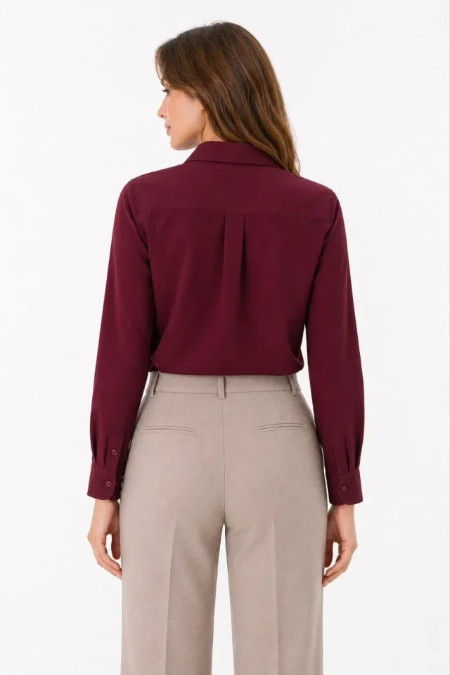 Mamo Bordo Gömlek - Mamo kadın butik üst giyim