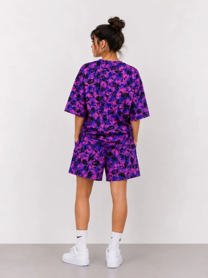 Mamo Mor Şortlu Takım - Mamo kadın butik takım