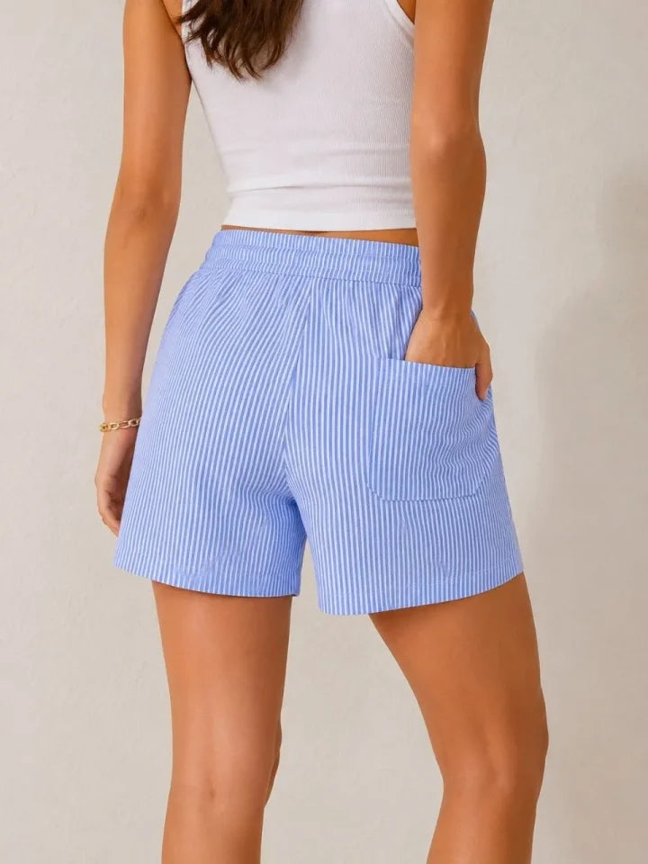 Mamo Mavi Cepli Şort - Mamo kadın butik alt giyim