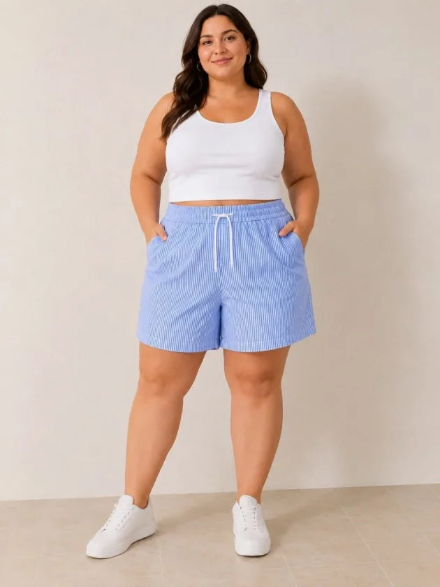 Mamo Mavi Cepli Şort - Mamo kadın butik alt giyim