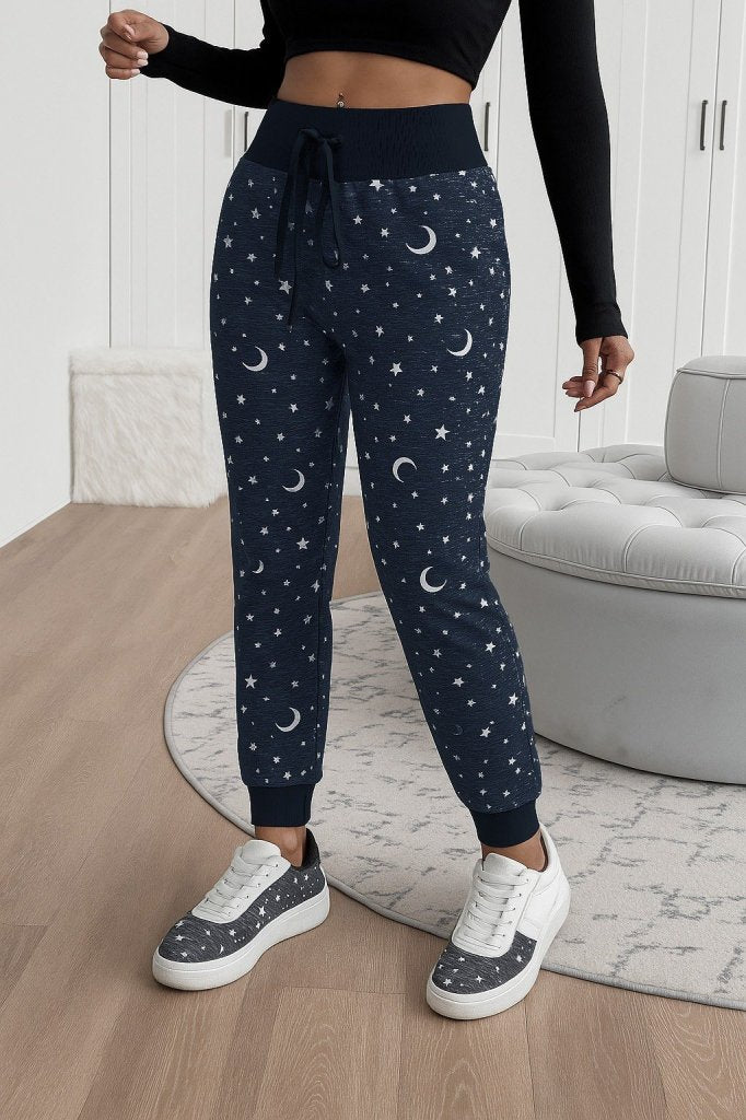 Mamo Siyah Desenli Pantolon - Mamo kadın butik alt giyim