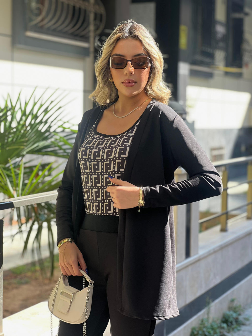 Mamo Siyah Krep Takım - Mamo kadın butik takım