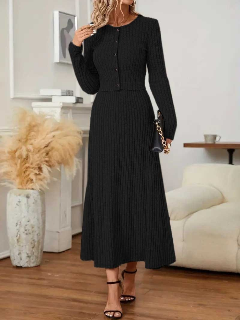 Mamo Siyah Kaşkorse Takım - Mamo kadın butik takım