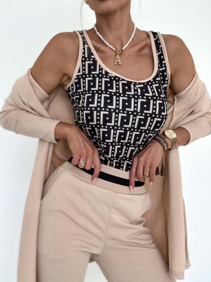 Mamo Bej Krep Takım - Mamo kadın butik takım