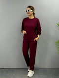 Mamo Bordo Viskon Takım - Mamo kadın butik takım