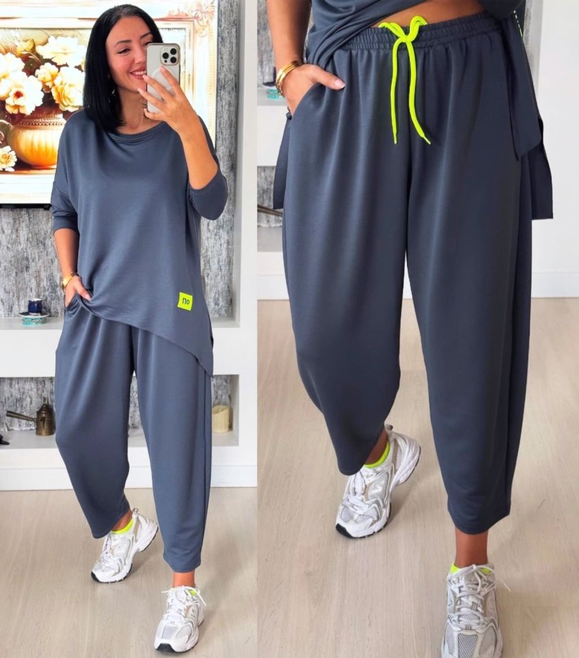 Mamo Antrasit Viskon Takım - Mamo kadın butik takım