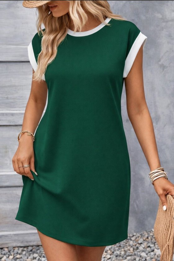 Mamo Yeşil Mini Krep Elbise - Mamo kadın butik elbise