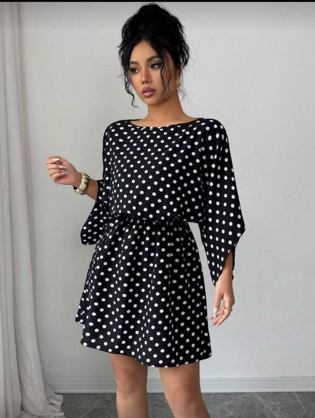 Mamo Siyah Mini Krep Elbise - Mamo kadın butik elbise