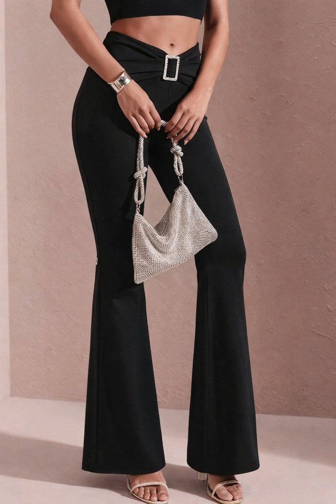 Mamo Siyah Rahat Kesim Pantolon - Mamo kadın butik alt giyim