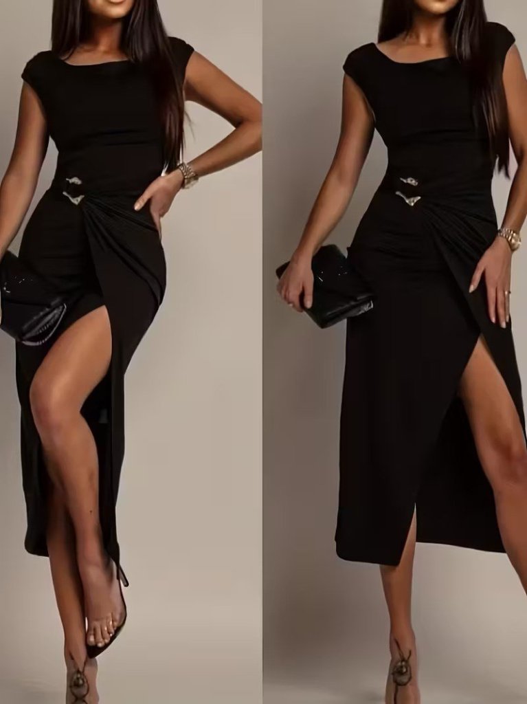 Mamo Siyah Mini Elbise - Mamo kadın butik elbise