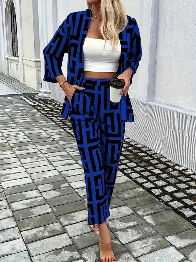 Mamo Saks Mavi İkili Takım - Mamo kadın butik takım