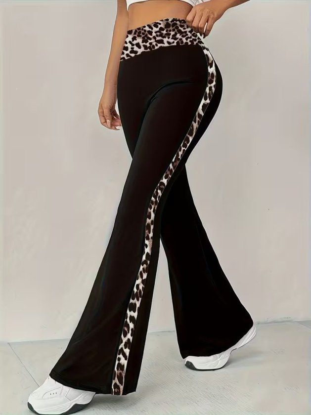 Mamo Siyah Leopar Desenli Pantolon - Mamo kadın butik alt giyim