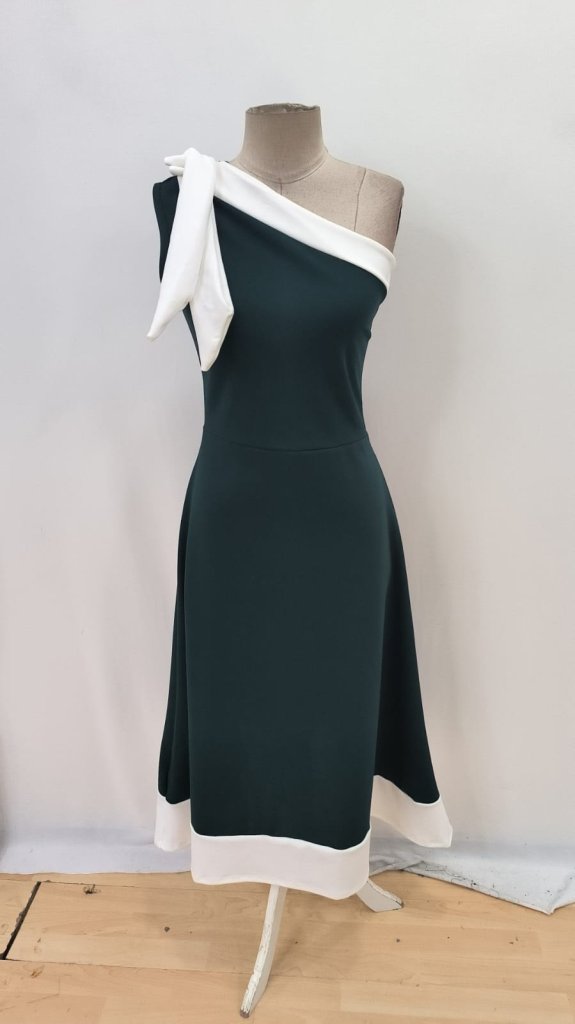 Mamo Yeşil Krep Elbise - Mamo kadın butik elbise