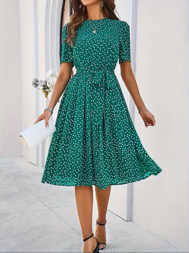 Mamo Yeşil Mini Elbise - Mamo kadın butik elbise
