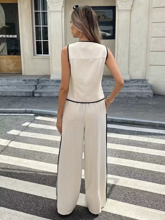 Mamo Bej Yelekli Takım - Mamo kadın butik takım